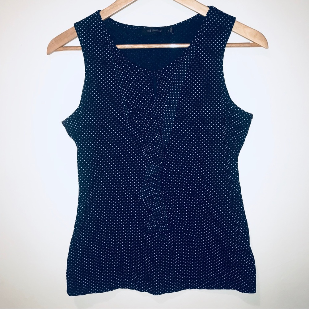 Navy Blue Polka Dot Blouse